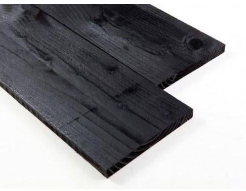 Douglas plank | 2,2x20cm (22x200mm) | zwart gecoat